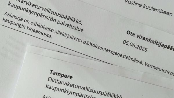 Tampereen elintarvikevalvonta päätti 1 000 euron seuraamusmaksun määräämisestä...